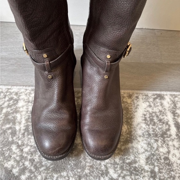 Brown Leather Riding Boots - Tory Burch - Picture 2 of 5